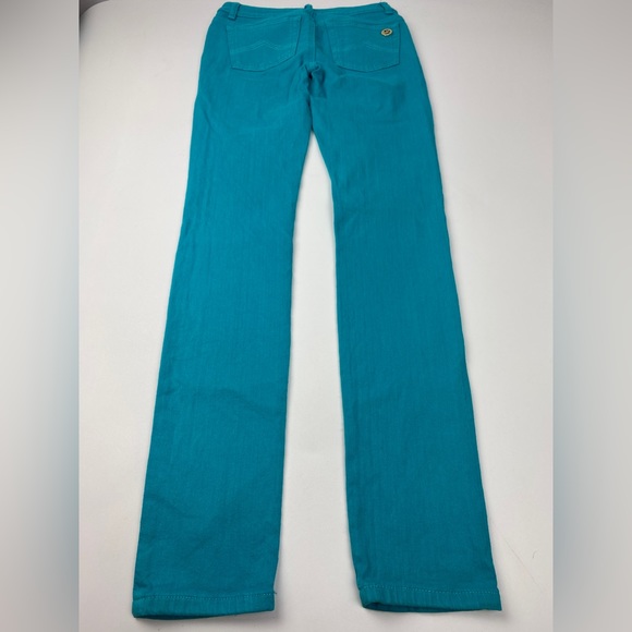 Michael Kors Turquoise Blue Straight Leg Denim Jeans Size 0 - Picture 14 of 14